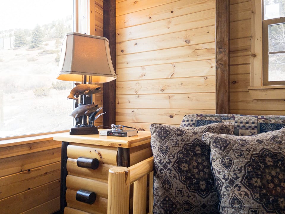 The large windows fill the living room with great natural light.