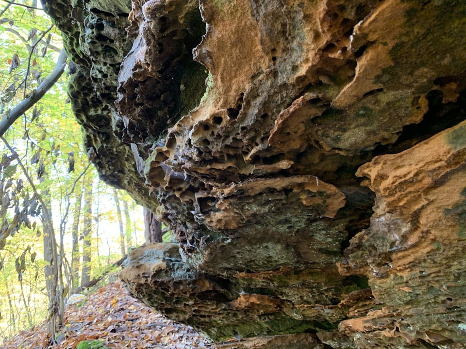 Geneva Hills sits on 350 private acres with a lake, trails and rock formations. 