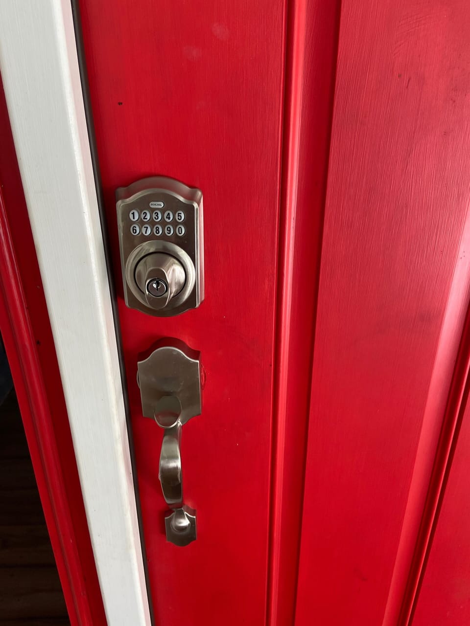 Front door with keypad entry
