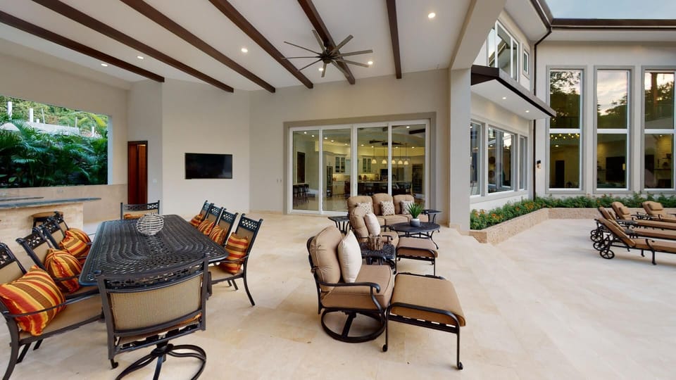 There is also a TV and BBQ area to enjoy time outside.