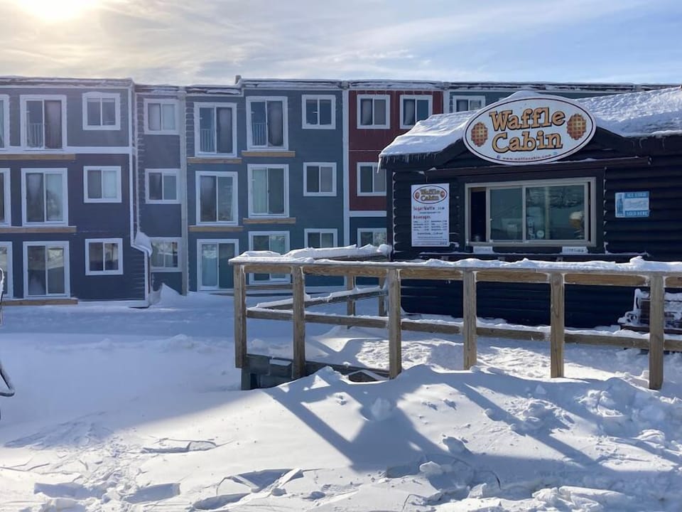 View of Condo (to left of Waffle Cabin, 2nd floor)
