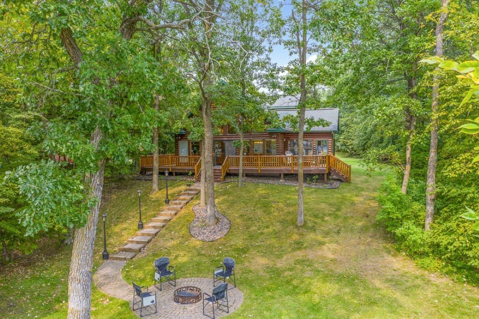 Gentle Slope down to the water and fire pit