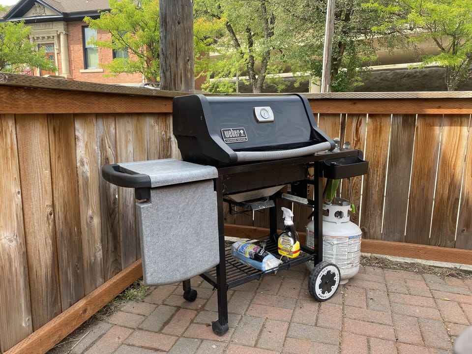 Grill up your dinner in the courtyard.