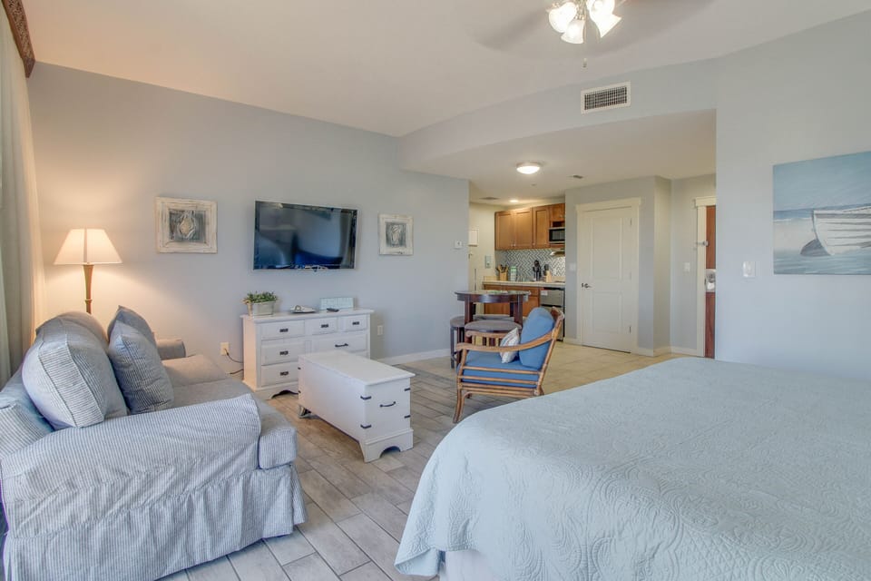 Beautifully updated unit featuring a large flat screen TV!