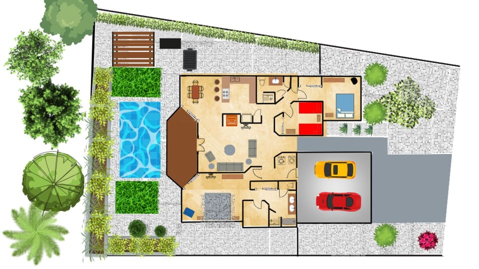 The open floor plan facilitates spending time together.