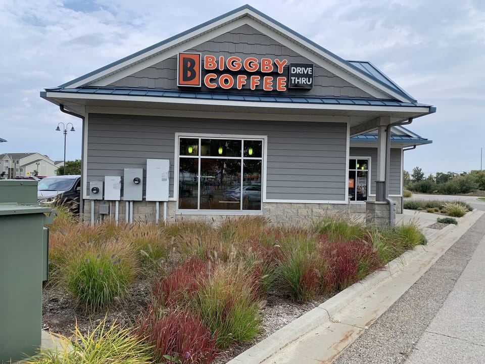 Great coffee shop, 30 second walk away.