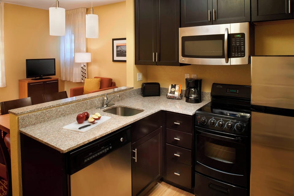 Premium bedding, desk, blackout drapes, iron/ironing board