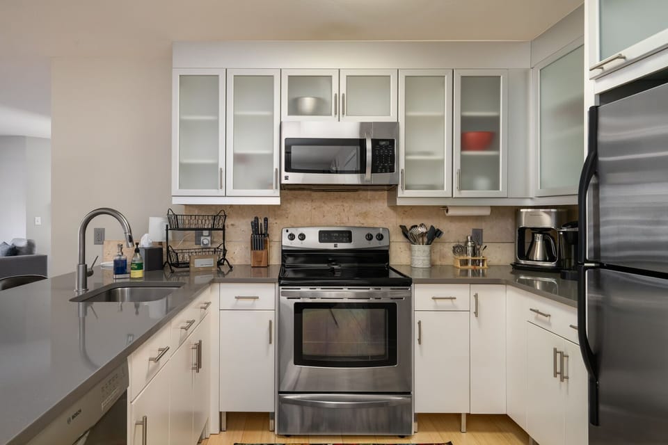 Fully stocked kitchen