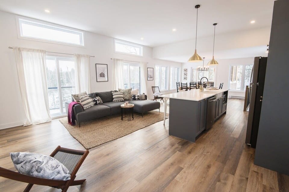 Whether cooking or chatting, the open layout keeps everyone connected.
