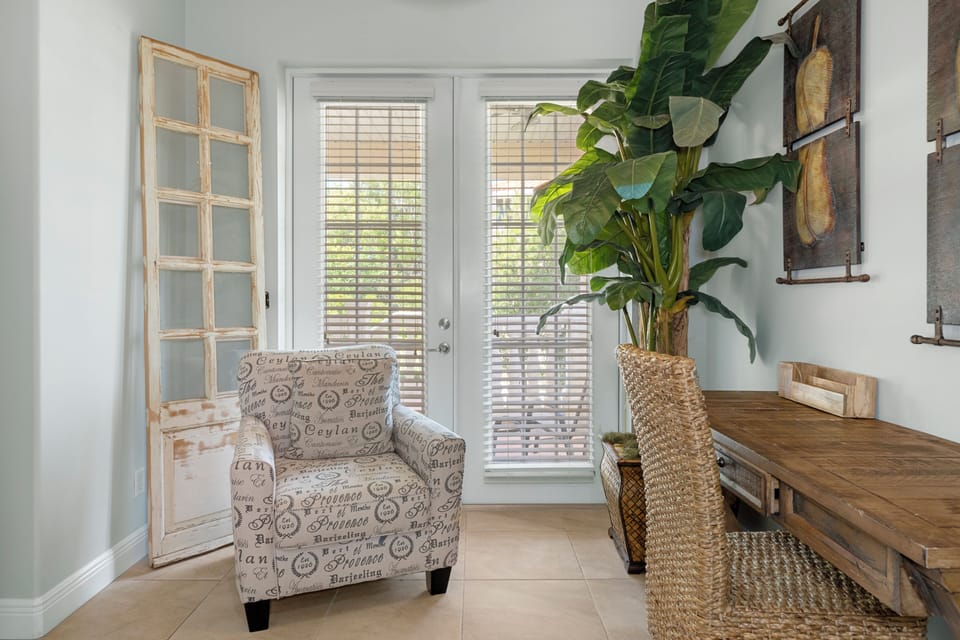 A little office and a chair for coffee