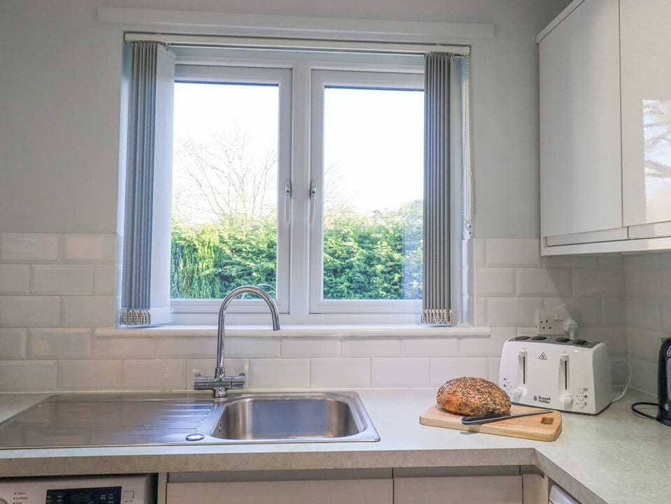 Fridge, microwave, electric kettle, toaster