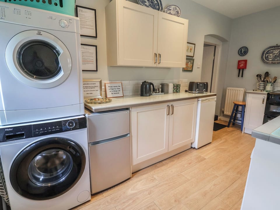 Fridge, microwave, dishwasher, electric kettle