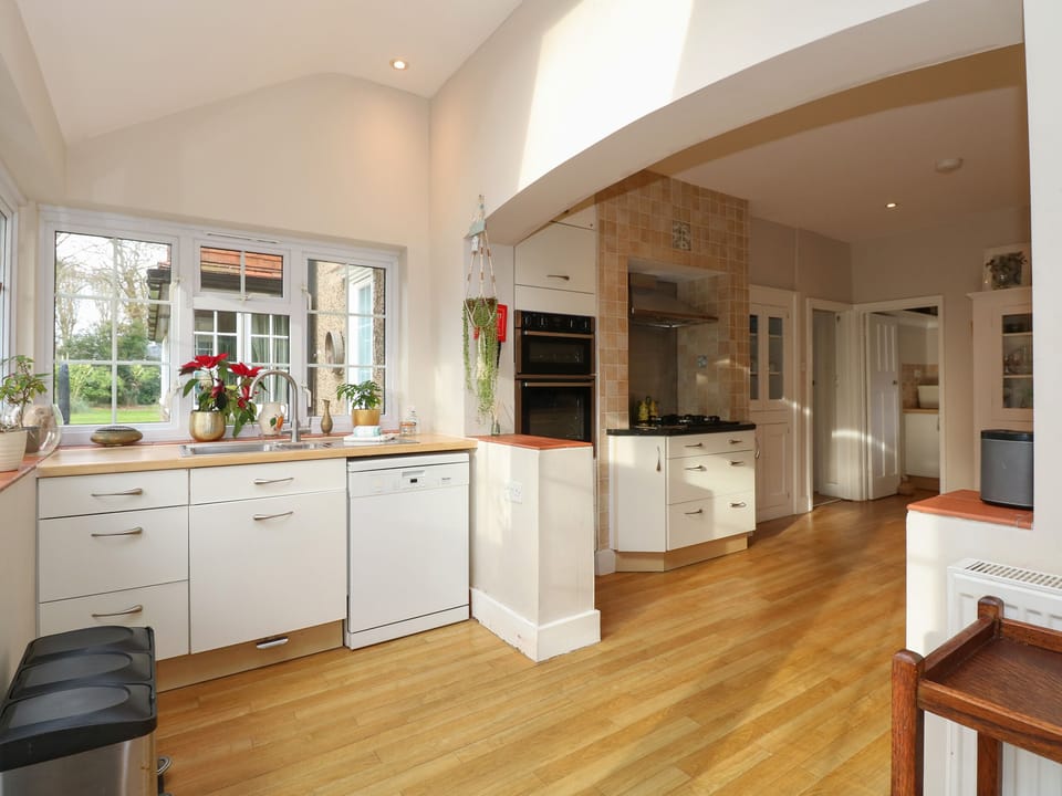 Fridge, dishwasher, cookware/dishes/utensils
