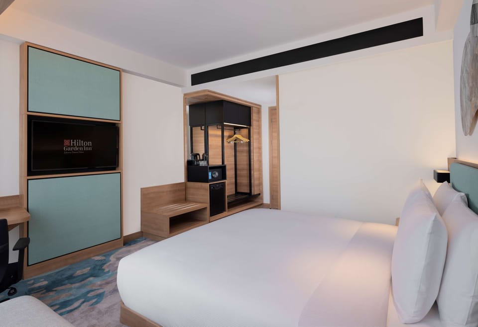 In-room safe, desk, laptop workspace, blackout drapes