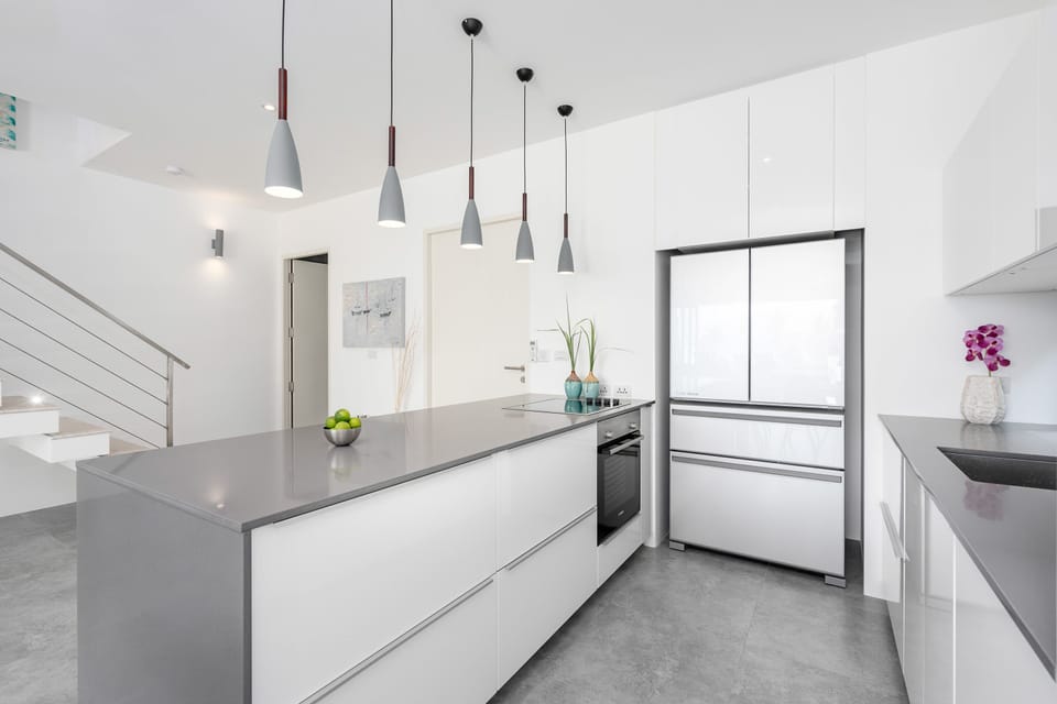 Luxury Villa | Private kitchen | Coffee/tea maker, full-size fridge, microwave, oven