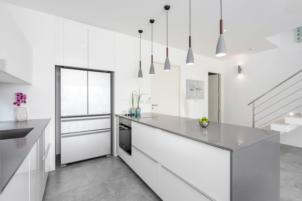 Luxury Villa | Private kitchen | Coffee/tea maker, full-size fridge, microwave, oven