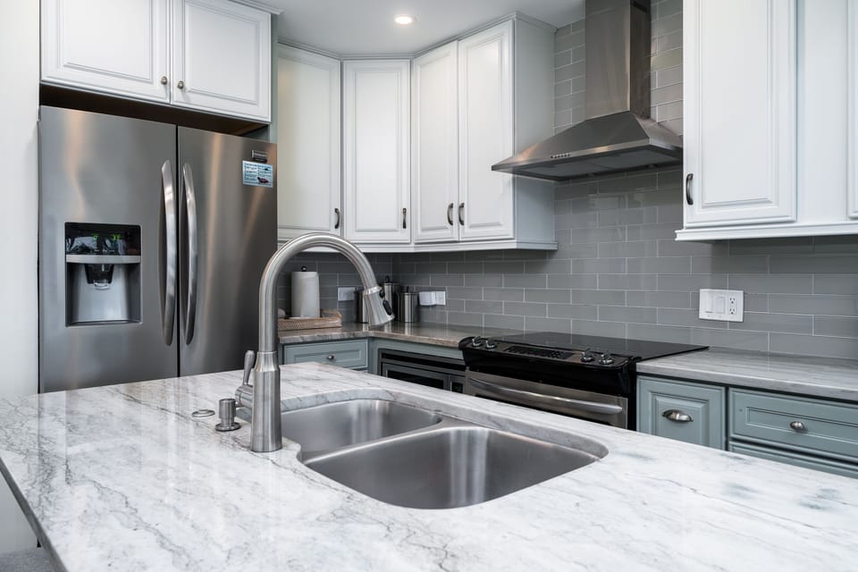 Custom cabinets and subway tile backsplash