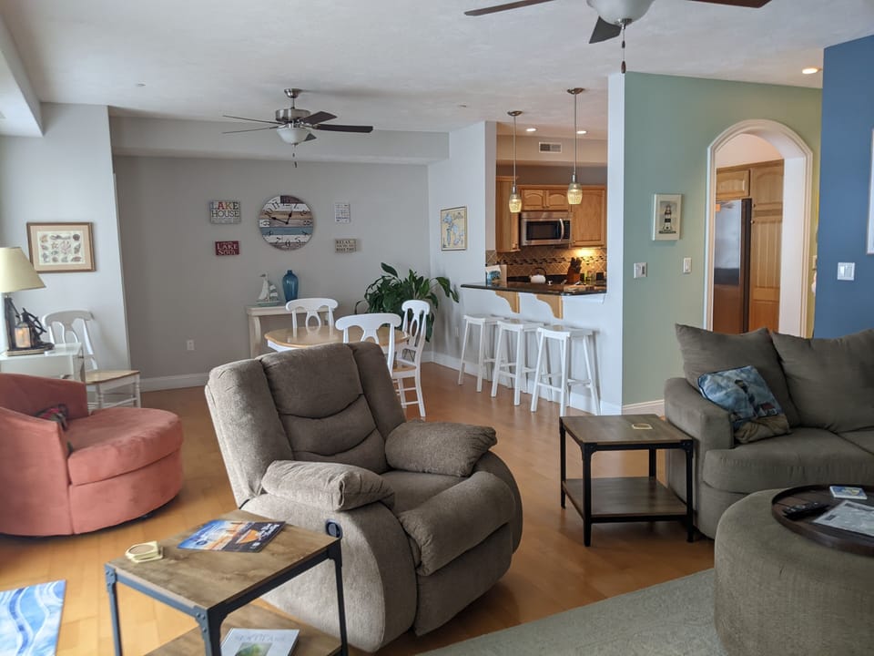 Looking from living area into dining area.