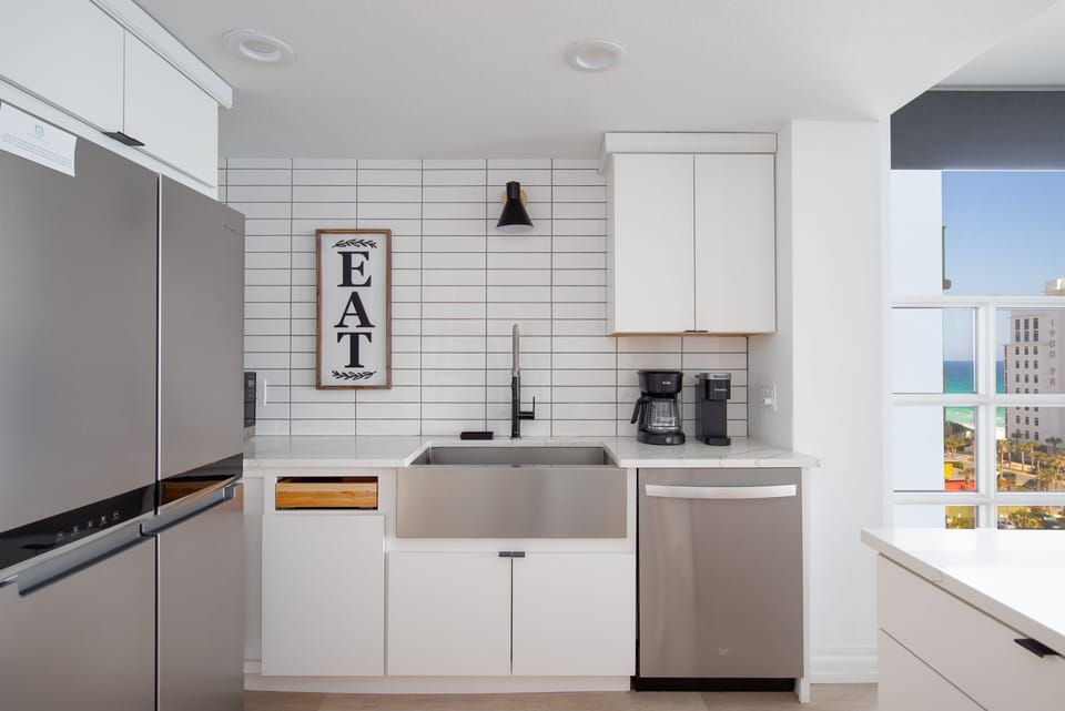 Kitchen with modern applicances