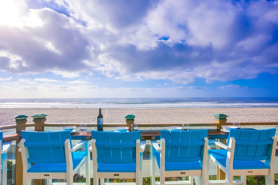 Beachfront bar seating