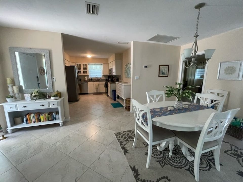 Dining room with view of kitchen.  Large open areas!