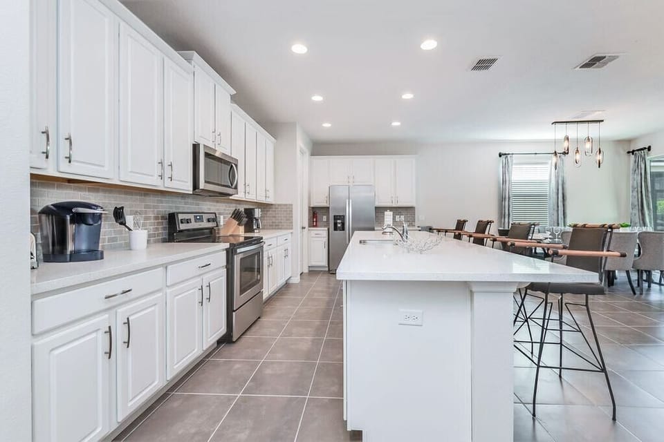 Incredible kitchen with large island and seating