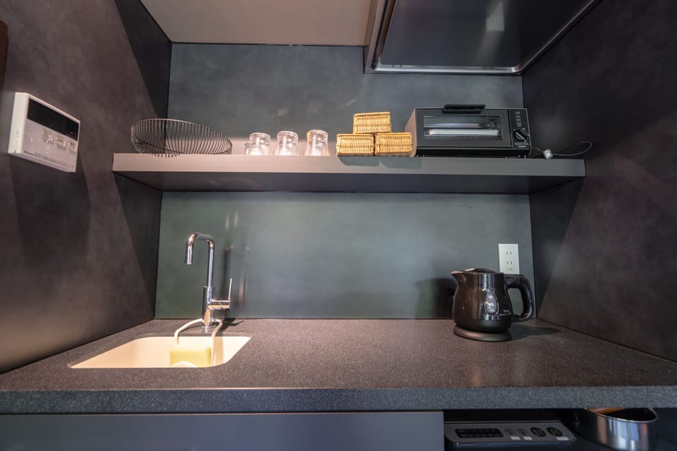 Mini-fridge, shared microwave, electric kettle, toaster