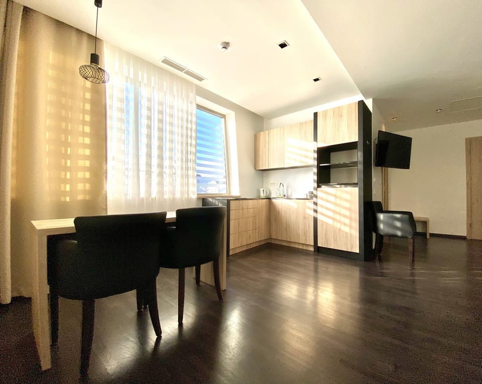 Deluxe Apartment, 2 Bedrooms | Desk, blackout drapes, soundproofing, iron/ironing board