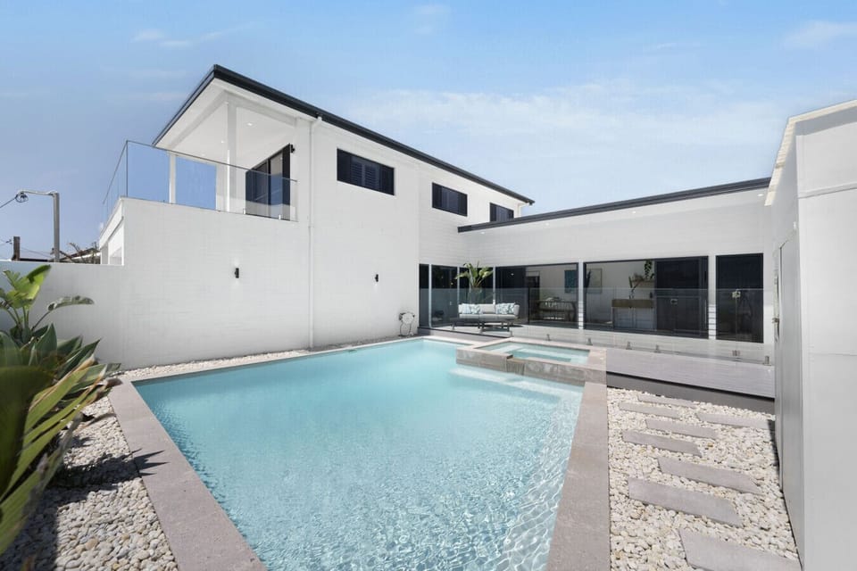 Pool and heated spa