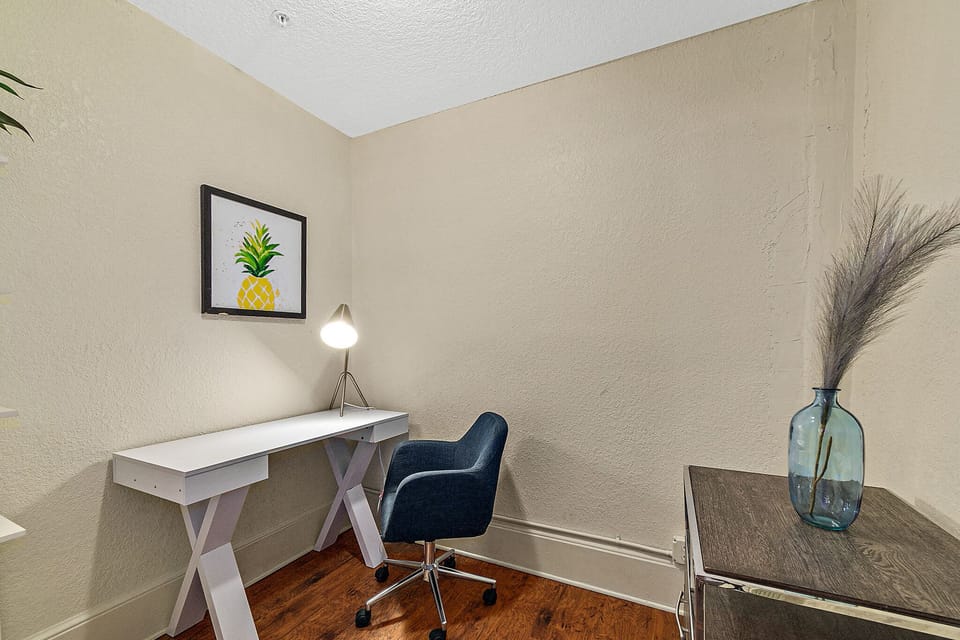 Private work space for catching up on emails and planning out your days!