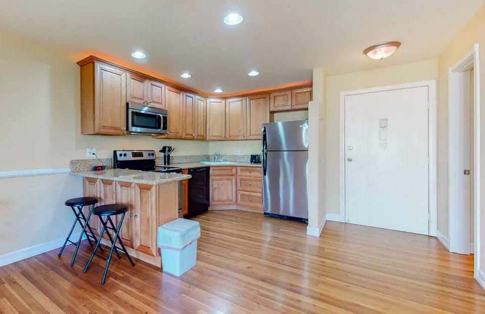 Modern updated kitchen. Spacious layout.