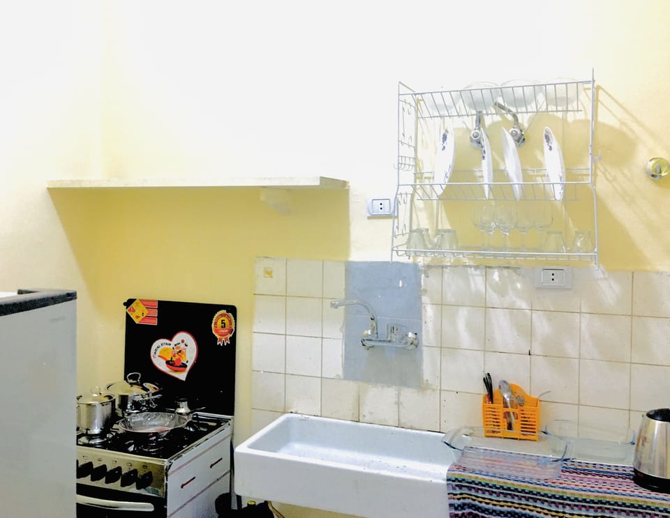 Deluxe Apartment | Private kitchen | Fridge, oven, stovetop, electric kettle