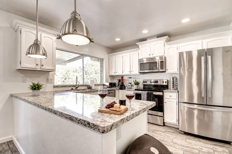 Nicely updated kitchen with granite counters