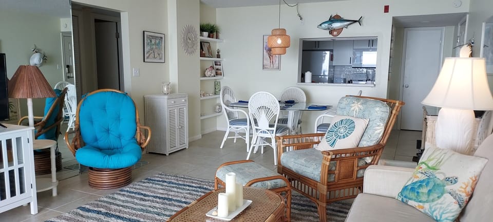 Living and dining areas