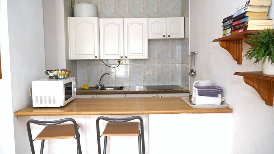 Kitchen in a studio - all have fridge, microwave,  hob, kettle, toaster