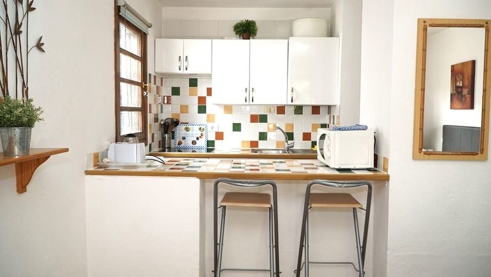 All apartments have a fitted kitchenette with electric hob, microwave, fridge