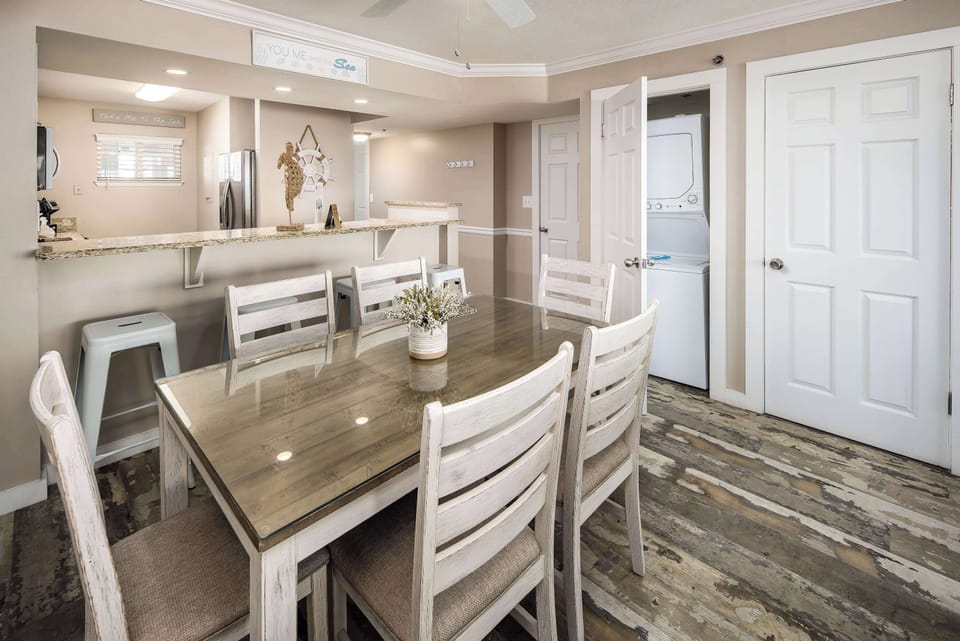 Dining table with seating for six