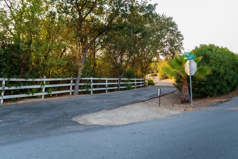 Winding driveway leading to A-n-D Suites