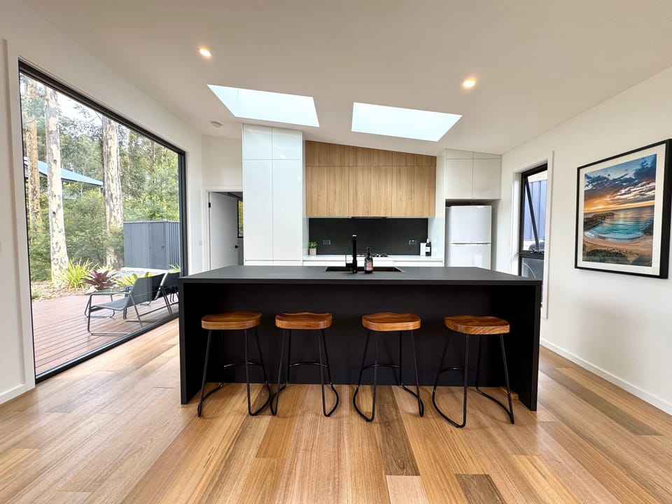 Matt Black Island bench for dining 