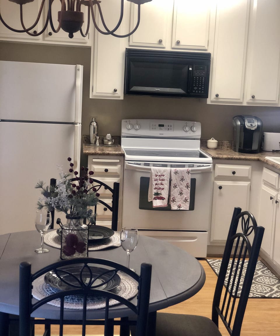 Kitchen with dining for four people. 