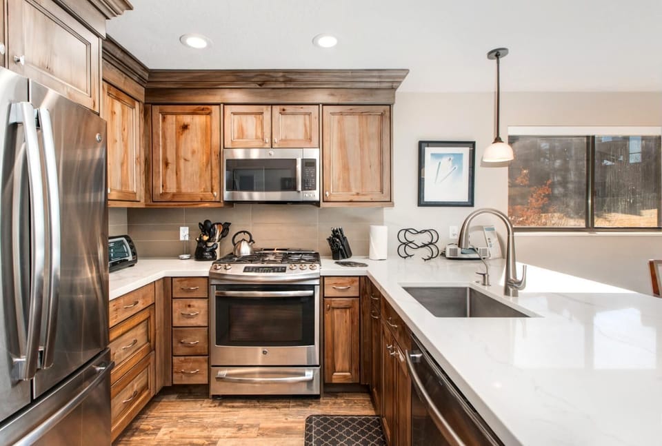 Your fully equipped kitchen offers modern appliances and beautiful countertops for effortless vacation cooking.