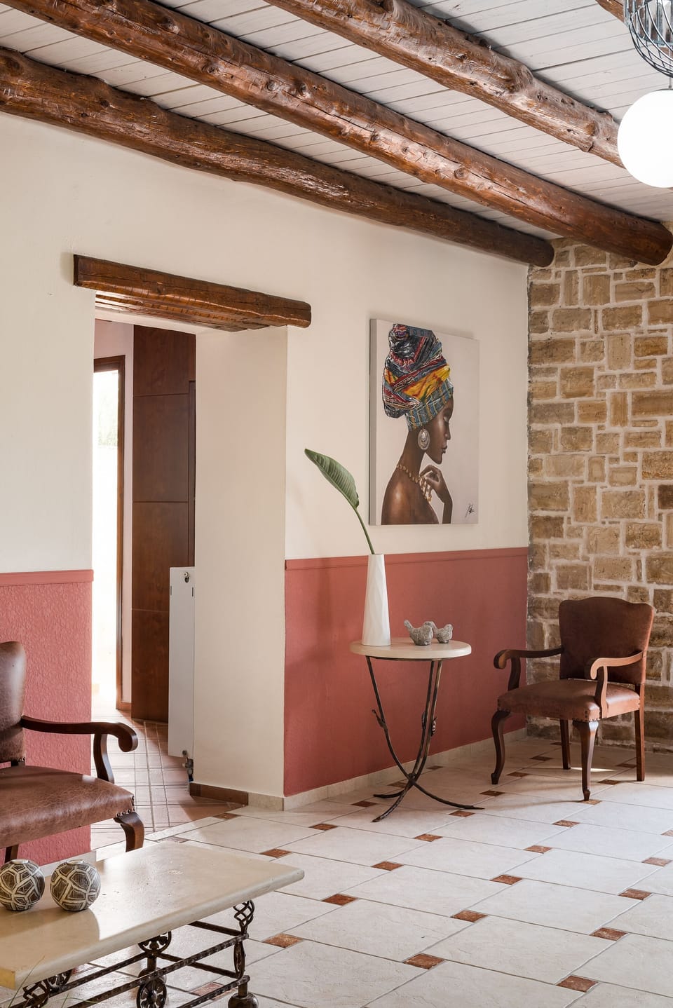 The living area exudes a stylish edge.
