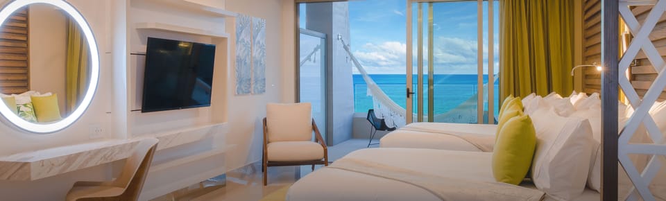 Junior Suite Ocean View 2 Queen Beds | Premium bedding, down comforters, in-room safe, desk