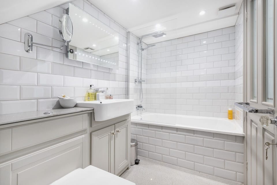 Luxury bathroom with 24 hour hot water! Bath and Shower so take your pick!