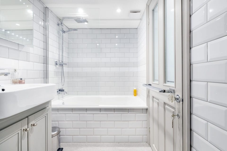 Luxury bathroom with 24 hour hot water! Bath and Shower so take your pick!