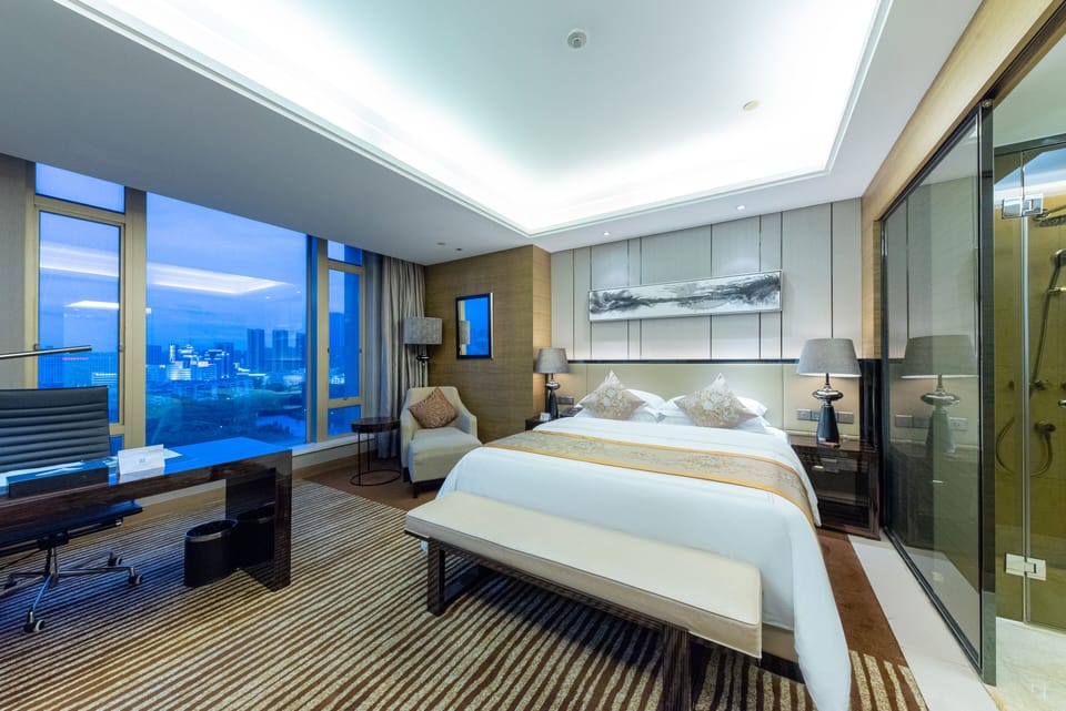 In-room safe, desk, laptop workspace, blackout drapes