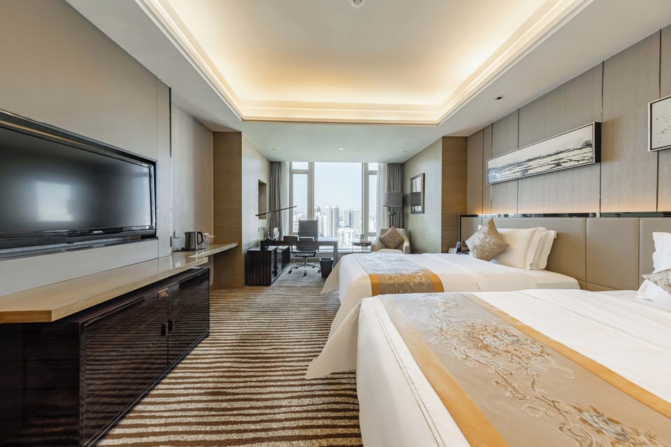 In-room safe, desk, laptop workspace, blackout drapes