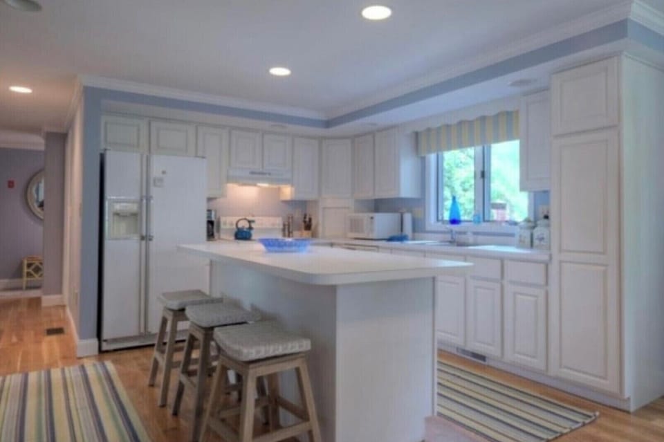 Open concept kitchen features lots of room for prepping meals