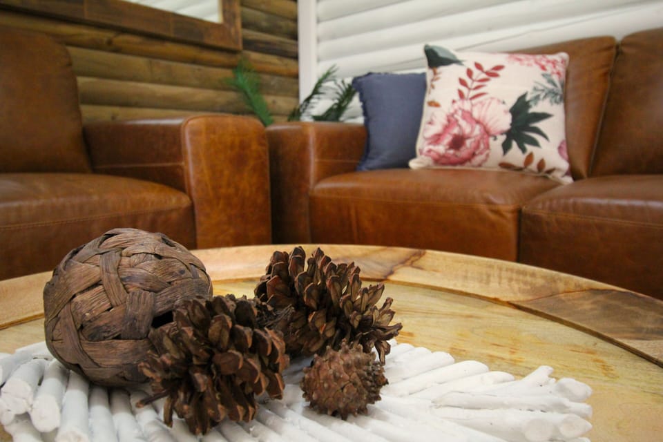 Five Bedrooms Lodge | Living area | 50-inch flat-screen TV with digital channels, TV, fireplace