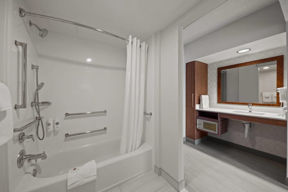 Premium bedding, down comforters, pillowtop beds, in-room safe